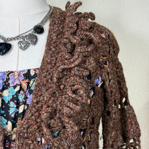 Moth Open Knit Cardigan Sweater Whimsy Twee Fairy Grunge Whimsigoth Forest S - Picture 2 of 6